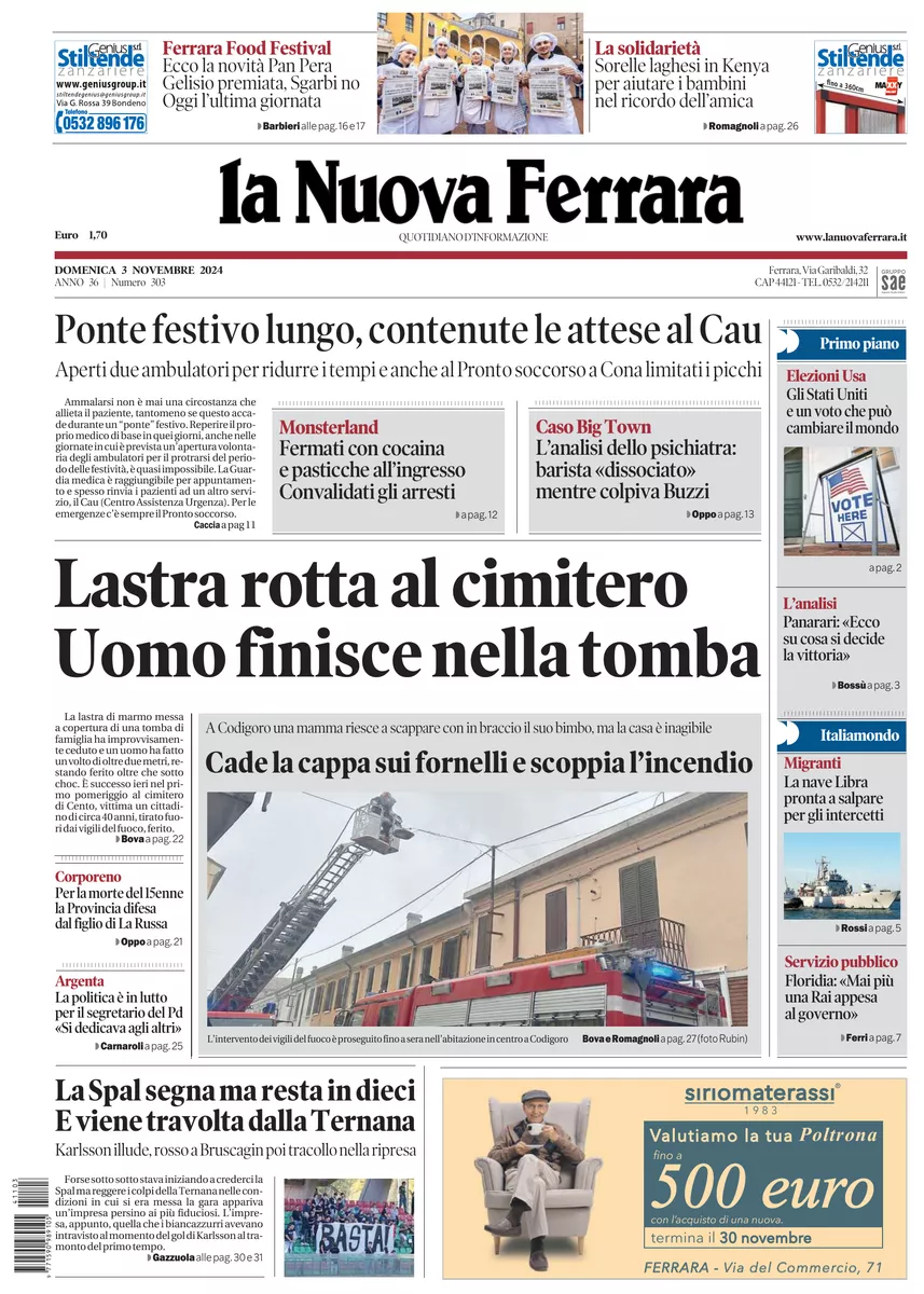 Prima-pagina-nuova ferrara-oggi-edizione-del-2024-11-03